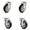 Service Caster Avantco HPCASTNB HPCASTWB Swivel Caster Replacement Set AVA-SCC-20S514-PPUB-MRN-TP2-2-TLB-2